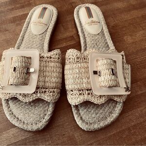 Sam Edelman Beige Woven Buckle Sandals